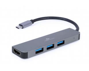 Adapteris Cablexpert USB Type-C 2-in-1 multi-port adapter (Hub + HDMI) A-CM-COMBO2-01 0.09 m, Grey, USB Type-C