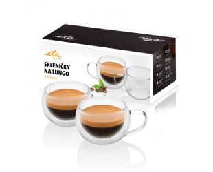 Puodeliai ETA Lungo cups ETA518091010 skirta coffee, 2 vnt, Dishwasher proof, Glass