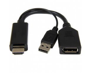 Adapteris Cablexpert Active 4K HDMI to DisplayPort Adapter A-HDMIM-DPF-01 Black, HDMI to DisplayPort, 0.1 m