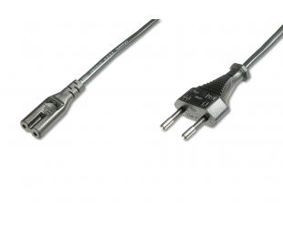 Kabelis Digitus Power Cord, Schuko Euro - C7 M/F, H03VVH2-F2G 0.75qmm 1.2 m, Black