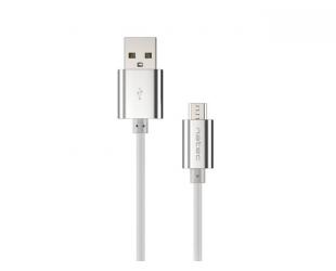 Kabelis Natec Prati, USB Micro to Type A Cable 1m, Nylon, Silver