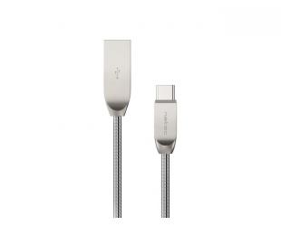 Kabelis Natec Prati, USB Type C to Type A Cable 1m, Metal, Silver