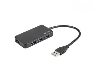 Adapteris Natec USB 3.0 HUB, Moth, 4-Port, Black
