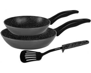 Keptuvių rinkinys Stoneline Pan set with spatula 17891 Frying, Diameter 20/28 cm, Suitable for induction hob, Fixed handle, Gray