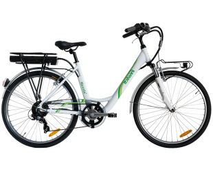 Elektrinis dviratis Italwin Nuvola4, E-Bike, Motor power 250 W, Wheel size 26", Warranty 24 month(s), White/Green