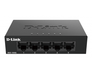 Komutatorius D-Link Ethernet Switch DGS-105GL/E	 Unmanaged, Desktop, 1GBps (RJ-45) ports quantity 5