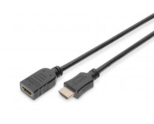 Kabelis Digitus HDMI High Speed extension cable AK-330201-050-S Black, Type A M/F, 5 m