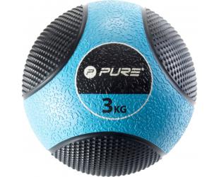 Kamuolys Pure2Improve Medicine Ball, 3 kg Black/Blue, Rubber