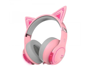 Ausinės Edifier Gaming Headphone G5BT Wireless, Over-Ear, Built-in microphone, Pink (Cat version), Noice canceling