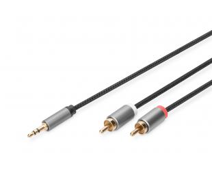 Kabelis Digitus | Audio cable | Male | RCA | Mini-phone stereo 3.5 mm | Black | 1.8 m