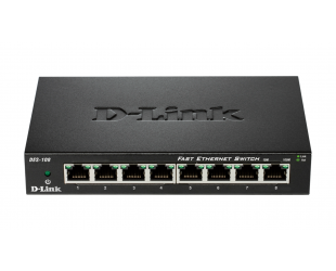 Komutatorius D-Link Ethernet Switch DES-108/E	 Unmanaged, Desktop, 10/100 Mbps (RJ-45) ports quantity 8