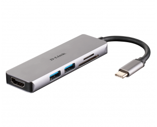 Jungčių stotelė D-Link 5-in-1 USB-C™ Hub with HDMI and SD/microSD Card Reader DUB-M530	 0.11 m