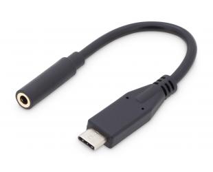 Adapteris Digitus USB Type-C Audio adapter cable, Type-C - 3.5mm M/F, 0.2m, Audio input/output, Version 3.1 AK-300321-002-S	 Black, 3.5mm, Type