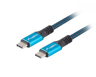 Kabelis Lanberg USB-C to USB-C Cable, 1.2 m 8K/30Hz, Black/Blue