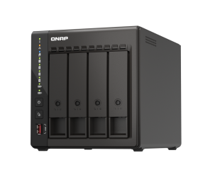 Diskų masyvas QNAP 4-Bay desktop NAS 	TS-453E-8G Up to 4 HDD/SSD Hot-Swap, J6412 Quad-Core, Processor frequency 2.6 GHz, 8GB, 2xHDMI 1.4b, 2x M.2 2280