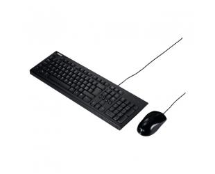 Klaviatūra+pelė Asus U2000 Keyboard and Mouse Set, Wired, Mouse included, RU, Black
