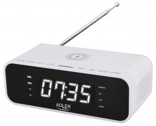 Radijo imtuvas Adler Alarm Clock with Wireless Charger AD 1192W	 AUX in, White, Alarm function