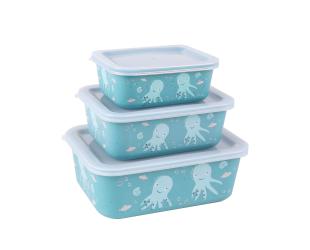 Dėžutės maistui Stoneline Awave Set of storage box 21941 3 vnt, Dishwasher proof, Turquoise