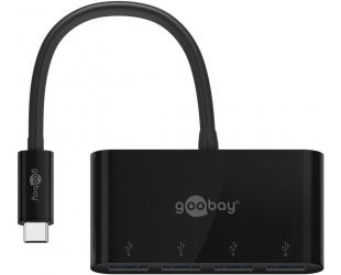 Adapteris Goobay 4-Port USB-C Multiport Adapter 61073 Black, USB-A, Type-C