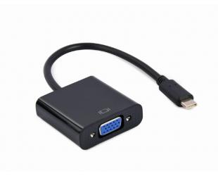 Kabelis Cablexpert 15 pin HD D-Sub (HD-15) Female 24 pin USB-C Male Juodas 0.15 m