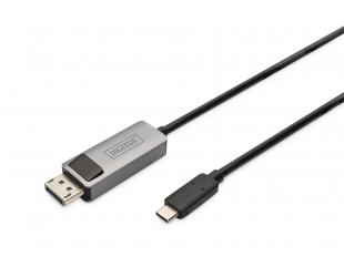 Kabelis Digitus Video adapter cable Male 24 pin USB-C Male Black 20 pin DisplayPort 2 m