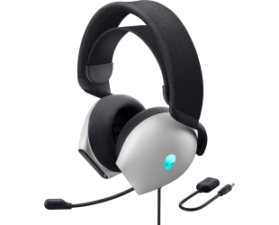 Ausinės Dell Alienware Wired Gaming Headset AW520H Over-Ear, Built-in microphone, Lunar Light, Noise canceling