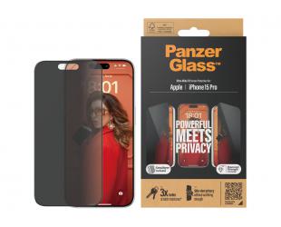 Ekrano apsauga PanzerGlass Apple iPhone 15 Pro Stiklas Juoda Permatoma