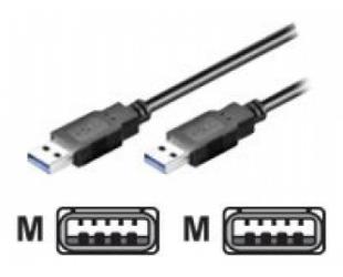 Kabelis Goobay Male USB 3.0 plug (type A) Male USB 3.0 plug (type A) 3 m Black Black USB cable Male 9 pin USB Type A 3 m Male 9 pin USB Type A