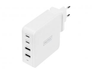 Įkroviklis Digitus | 2x4 pin USB Type A | 2x24 pin USB-C | Europlug (power CEE 7/16) | White | 100 Watt