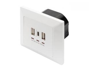 Digitus | Socket with USB A & USB-C Ports, flush mounted