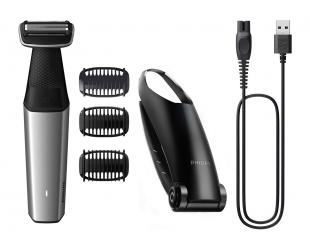 Plaukų kirpimo mašinėlė Philips BG5021/15, belaidė, šlapias ir sausas naudojimas, 3 ilgio nustatymai, sidabrinė/juoda