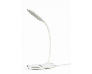 Šviestuvas su belaidžiu įkrovikliu Gembird Desk lamp with wireless charger TA-WPC10-LED-01-W