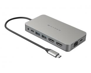 Jungčių stotelė Hyper HyperDrive Universal USB-C 10-in1 Dual HDMI Mobile Dock Ethernet LAN (RJ-45) ports 1 HDMI ports quantity 2