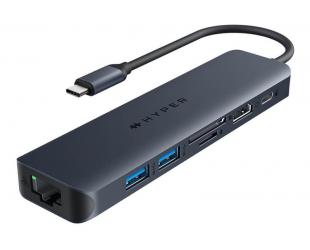 Jungčių stotelė Hyper HyperDrive EcoSmart Gen.2 Universal USB-C 7-in-1 Hub w 100 W PD Power Pass-thru Hyper