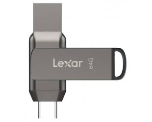 USB raktas Lexar 2-in-1 Flash Drive JumpDrive Dual Drive D400 64GB USB 3.1 Grey