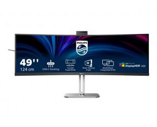 Monitorius Philips 49B2U5900CH, VA, Dual Quad HD 5120x1440 75Hz, 400 cd/m², 2xHDMI, DisplayPort, USB-C, aukščio reguliavimas, pasukimas, garsiakalbiai, Ethernet.
