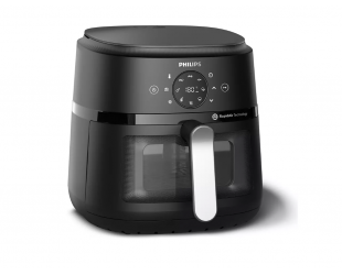 Karšto oro gruzdintuvė Philips NA231/00, 1700 W, talpa 6.2 L, juoda/sidabrinė
