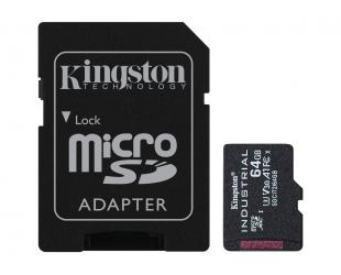 Atminties kortelė Kingston Industrial | Flash memory card | 64GB | microSDXC UHS-I Memory Card | Speed Class A1 / Video Class V30 / UHS-I U3 / Class10