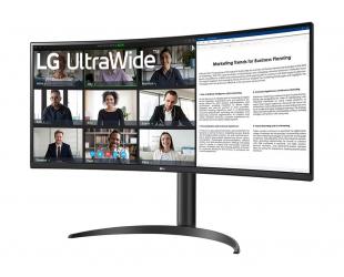 Monitorius LG UltraWide 34WR55QC-B 34 in VA UWQHD 3440x1440 at 100 Hz 300 cd/m² 2xHDMI, DisplayPort, USB-C 65 Watt Height, tilt