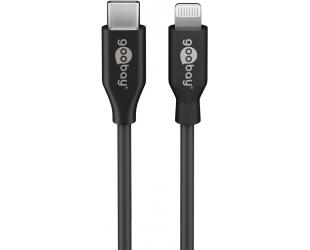Kabelis Goobay Apple Lightning USB-C Juodas 1 m