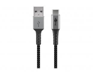 Kabelis Goobay USB-C 2 m juoda/sidabrinė