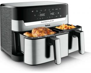 Karšto oro gruzdintuvė TEFAL Fryer | EY905D10 | Capacity 5.2+3.1 L | Hot air technology | Stainless Steel/Black