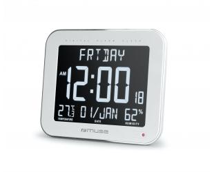 Sieninis laikrodis Muse M-090 WMC, su žadintuvo funkcija, baltas