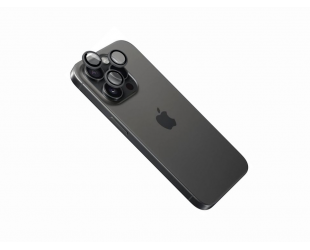 Apsauginis lęšis FIXED Apple iPhone 16 Pro 16 Pro Max Grūdintas stiklas aliuminio rėmas Skaidrus Juodas