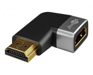 Adapteris Goobay 72012 HDMI™, 270° horizontalus, 8K @ 60 Hz, paauksuotas, juodas, sidabrinis