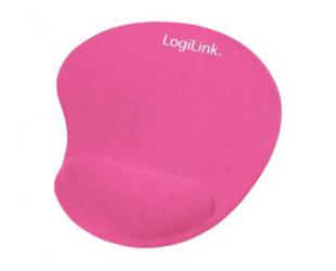 Pelės kilimėlis LogiLink GEL Mouse Pad with Wrist Rest Support Poliuretanas, Likra, silikoninis gelis Rožinė