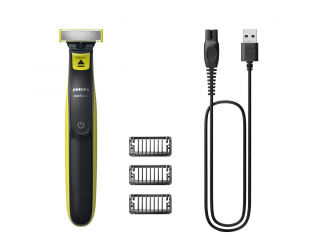 Barzdaskutė Philips QP2724/10 OneBlade, veikimo laikas (maks.) 45 min, šlapias ir sausas, juodas/žalias.