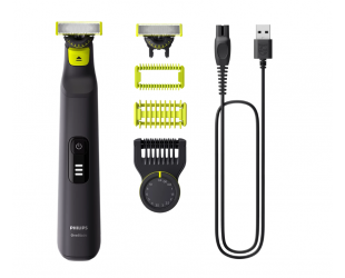 Barzdaskutė Philips QP6542/15 OneBlade Pro 360, veikimo laikas (maks.) 90 min, šlapias ir sausas, ličio jonų, juodas.