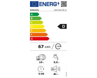 Indaplovė Whirlpool WSIP 4O33 PFE 44.8 cm 82 cm Juoda