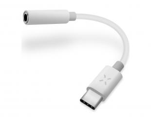 Adapteris FIXED Link USB-C/3.5mm jack Balta